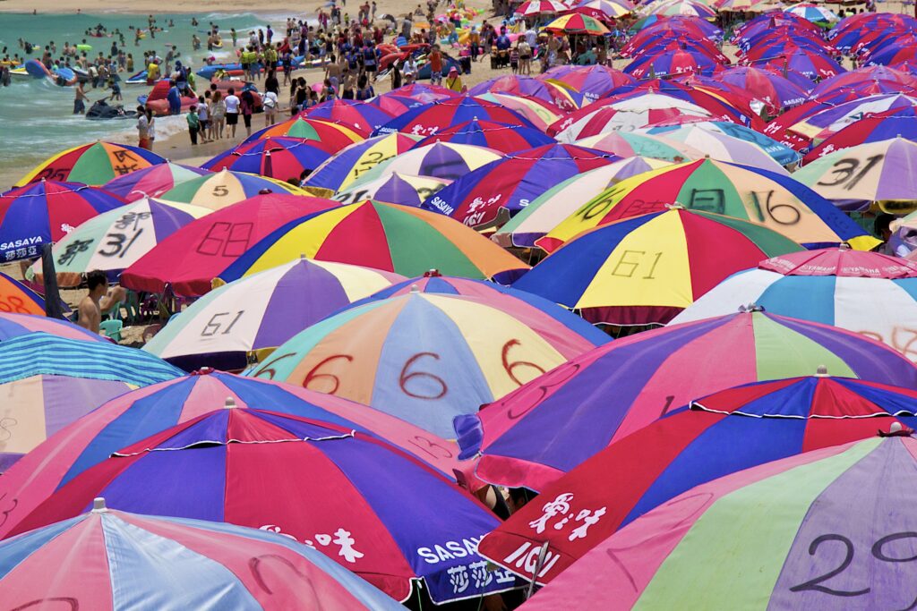 Sea of umbrellas at Nanwan Beach in Kenting National Park