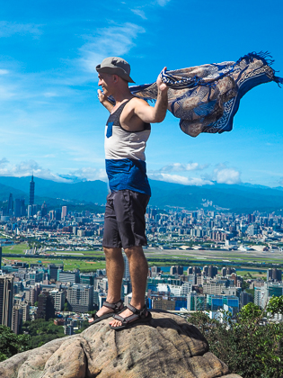 Nick Kembel standing on a mountain in Taipei