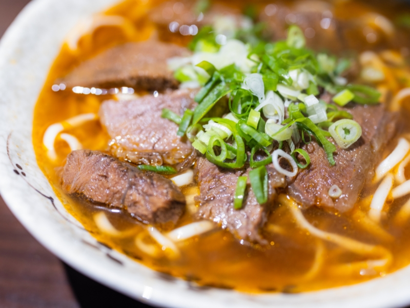 A bowl of Taiwanese beef noodles