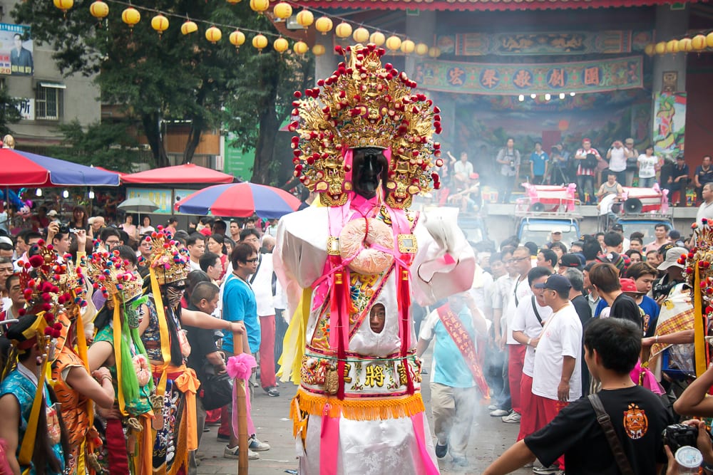 A traditional parade in Taiwan, one of the most popular events in Taiwan in mid-spring